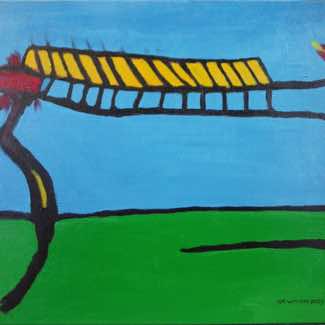 Soort: acryl op linnen<br>Afmeting: 60x50 (cm)<br>Prijs: € 175,–<br>Status: BESCHIKBAAR